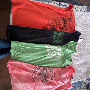 Graphic Tank Tops in Red, Black, Green, and Pink